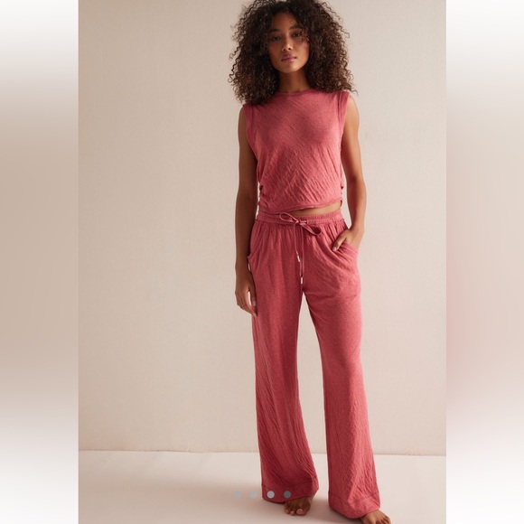 Free People Wait A Minute Set Slate Rose Combo Size Large NWT - Picture 1 of 4
